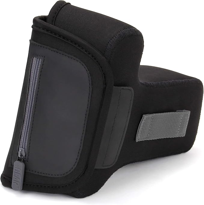 USA Gear Compact Mirrorless & DSLR Camera Sleeve - Lens Attached (Zoom) - Neoprene, Belt Loop Pocket - Fits Small Cameras up to 6.25 x 3 x 8.5 in - Compatible with Canon Sony Nikon Fujifilm
