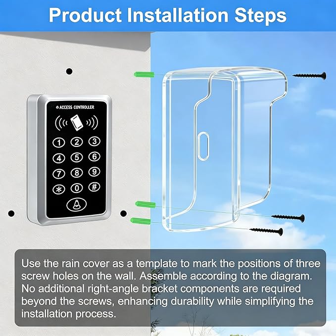 Outdoor Keypad Cover, Ring Doorbell Cover Weatherproof ,Doorbell Rain Cover,Doorbell Protector Suitable for Access Controller,Door Lock Security System