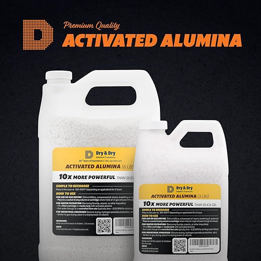 Dry & Dry [12 LBS] Activated Alumina Desiccant Beads | High-Capacity Moisture Absorber, Rechargeable Humidity Control for Industrial & Home Use