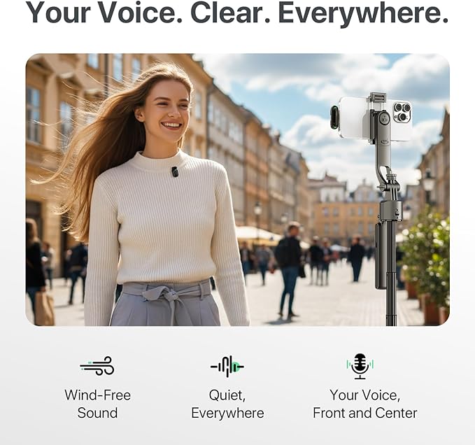 SYNCO Mini Wireless Microphone with AI Noise Cancellation for iPhone/Android, Plug-and-Play Magnetic Lavalier Mic with USB-C, 328 ft Range, 12H Battery for Video Recording & Vlogging
