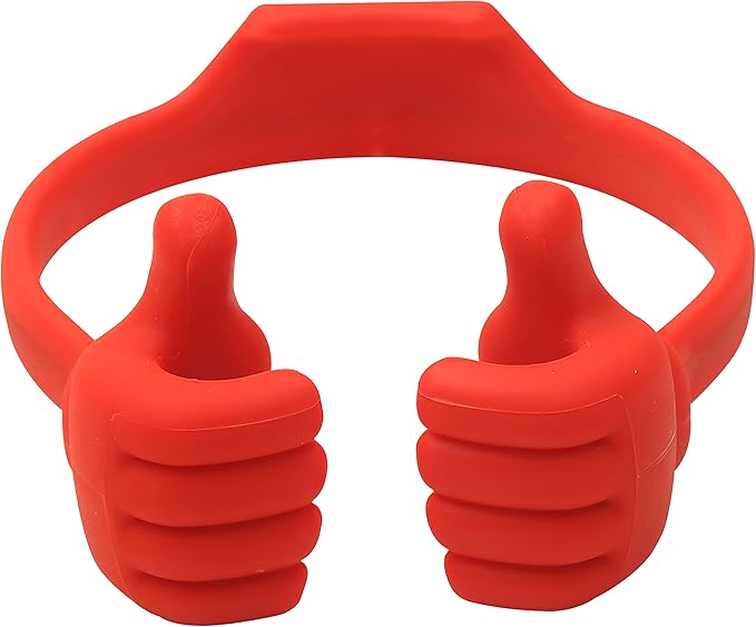 Honsky Cell Phone Stand Holder, Thumbs Up Lazy Phone Stand, Universal Adjustable Flexible, Cute Perfect Valentine's Day Gifts for Him/Her,Gifts for Couples, Compatible with Cell Phones,Deep Red