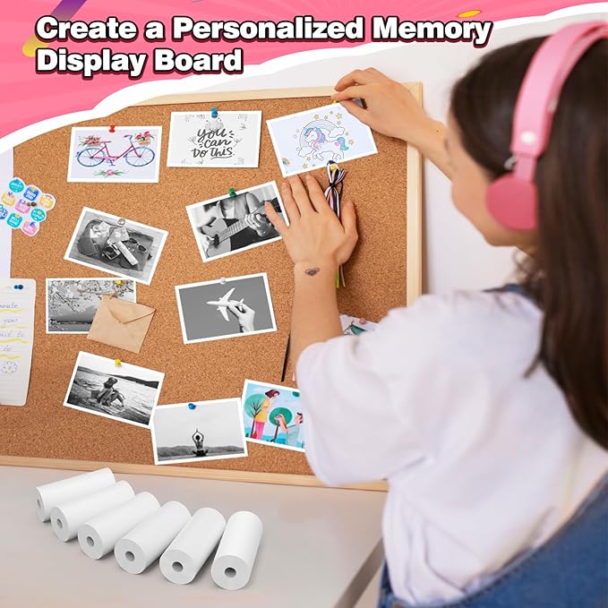 Kids Camera Instant Photo Printing Paper Roll, 6 Rolls Leebotree Thermal Print Refill Fit for Most Kids Instant Camera Includes ESOXOFFORE/Dylanto/DUDUDRAGON/Cimizi (6 Rolls-White)