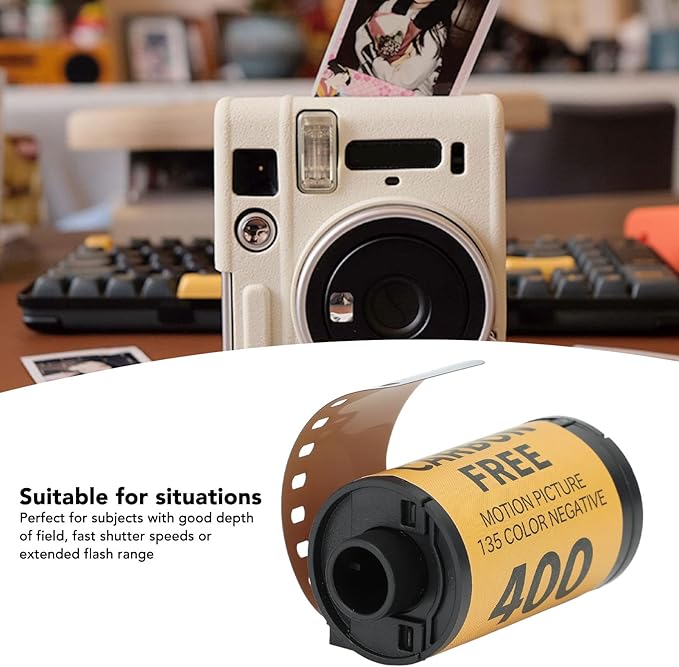 Color Negative Film ISO 320-400, 35mm Fine Grain Wide Exposure Latitude HD for 135 Camera (18 Sheets)