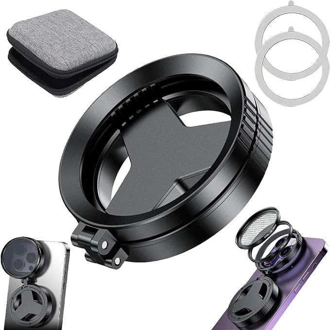 Anti-Glare Magnetic Phone Filter, 52mm Rotatable CPL Polarizing Lens, Reduces Reflections, Enhances Colors, Foldable & Retractable Design, Universal Fit for Smartphones (1pc)