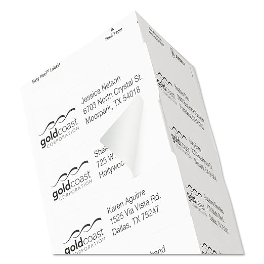 Avery Averyamp;reg; Easy Peel Address Labels for Inkjet Printer, 1-1/3 x 4, White, 350/Pack
