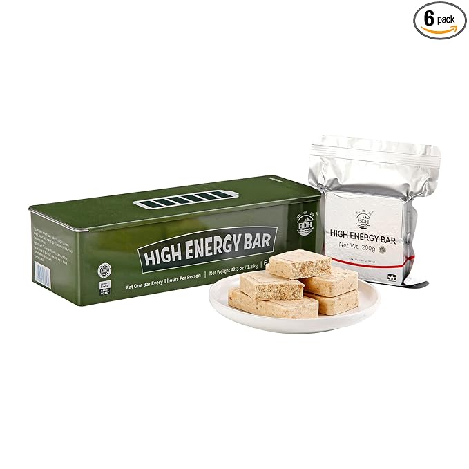 Emergency Food Ration Bars, Survival Food with Tin box, 20 Years Long Self Life Survival Tabs Supply for Outdoor Camping Emergency Snowstorm Earthquake Disaster Preparedness Kit, Original Flavor