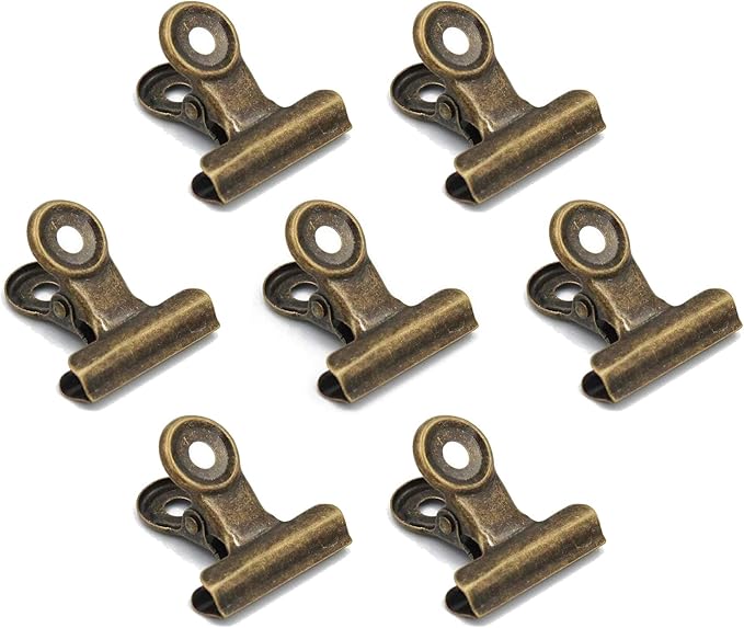 20 Pack 2 Inch Polished Steel Clips, Metal Bulldog Binder Clips, Large Hinge Paper Clips Clamps for Food Bags, Pictures Photos, Art Crafts, Home Office Supply (Bronze)
