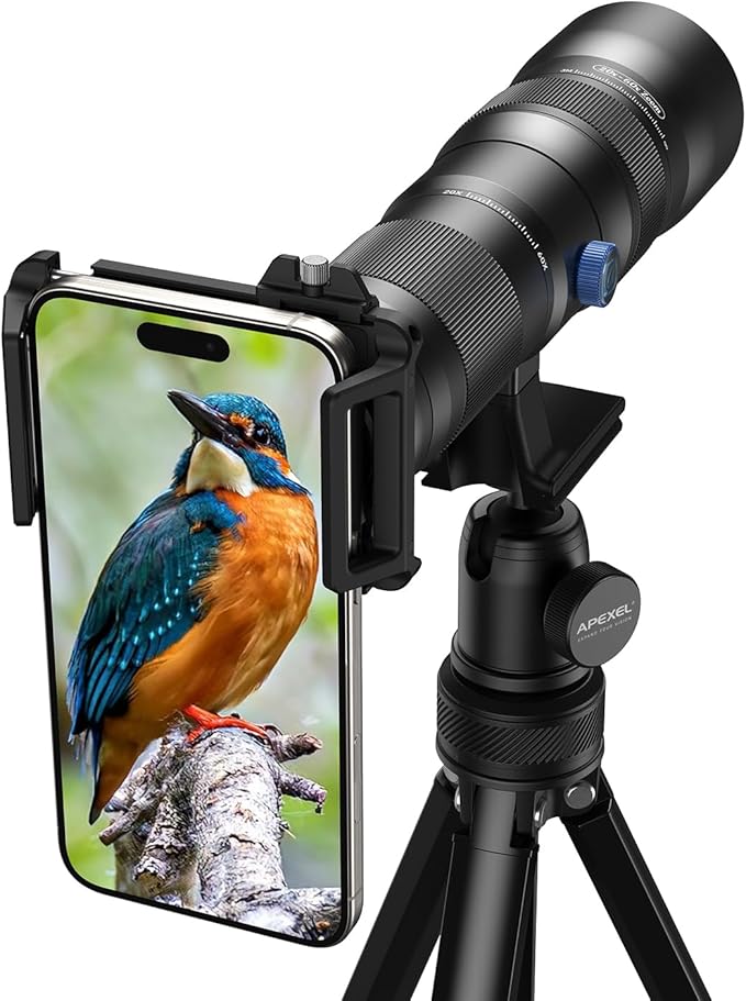 20-60X Zoom Telephoto Lens, Evil Eye High Power HD Telephoto Phone Lens with Tripod and Universal Phone Clip for iPhone 16/15/14/13 Series, Samsung, Android Phone and Most Smartphone