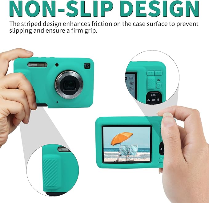 Easy Hood Camera Case for Kodak PIXPRO FZ55, Soft Silicone Cover Anti-Scratch Slim Fit FZ55 DSLR Camera Sleeve Body Skin Travel Protective Case, Green