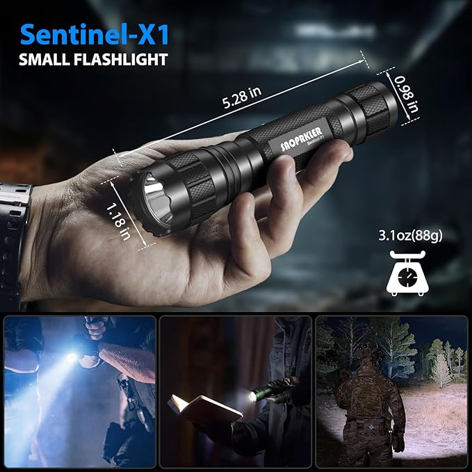 Tactical Flashlights High Lumen-Police 1200 LM Flashlight with Holster for Duty Belt,Single Mode LED Flashlight for Camping/Law Enforcement-Sentinel-X1