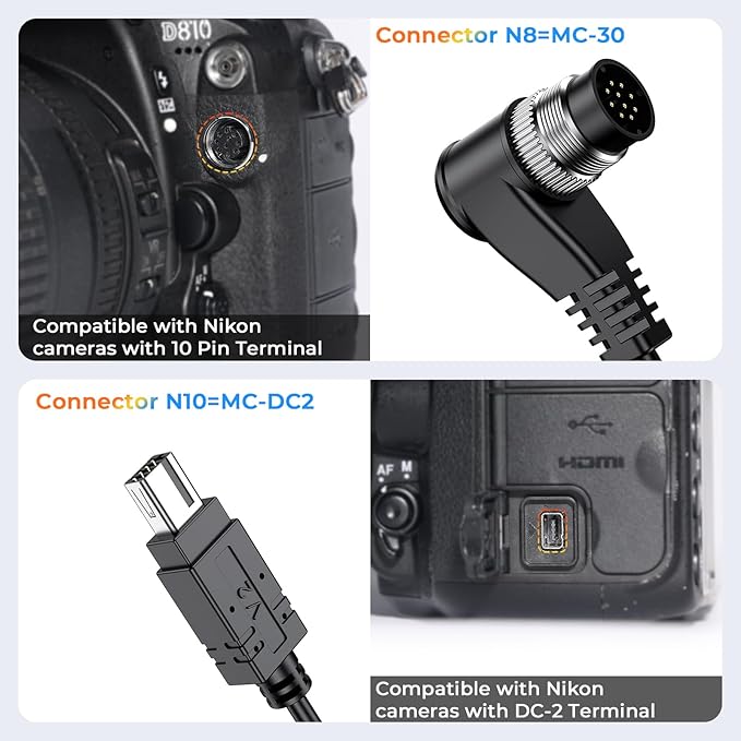 Rechargeable Wireless Camera Remote Control for Nikon P950,Z6 II, D6, D780, D750, Z5, Z7, Z7 II, Z9, Z8, Z6 III, P1100, P1000, Z7, Z6, D850, D5600, D7500,D800, Upgrade Hanpusen Shutter Release