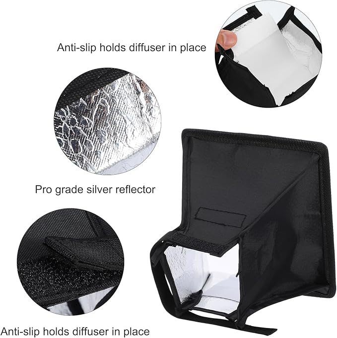 2 Pack Flash Diffuser Light Softbox 7" x 6" + 8" Octagon Speedlight Softbox Universal Collapsible Mini Softboxs with Storage Pouch for Canons, Yongnuo and Nikons Speedlight