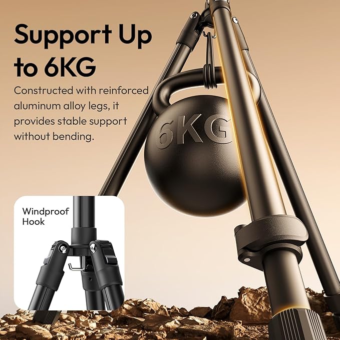 ULANZI Smartphone Video Rig with Light, Cell Phone Handheld Stabilizer with Ring Light, T270 Light Stand 8.8ft/270cm Adjustable Photography Light Tripod Stand for Photo Video Shooting