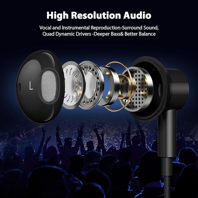 USB C Headphones with Microphone for iPhone 17 Pro Max 17e 16e 16 15 Plus,Type-C Headphones for Google Pixel 10a Wired Earbuds Magnetic Sport Earphone for iPad/OnePlus 15/Samsung S26 S25 Flip 6 Fold 7