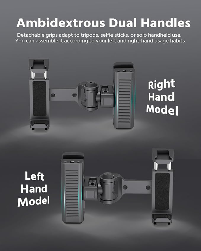 Phone Clip Rig Stabilizer for Smartphone, Lightweight Handheld Vlogging Rig with 360° Rotation, Grip & Cold Shoe Mounts | Compatible with Most Smartphones (for Arri-Standard)