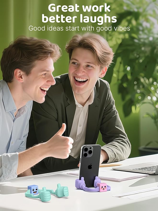 Easter Basket Stuffers Gifts for Teens Girls Boys Kids Adults Cell Phone Holder with Clip: Dual-Sided Mood Cubes Clips for Gesture Phone Stand Desk Accessory Cool Gadget Birthday Gifts for Men Women