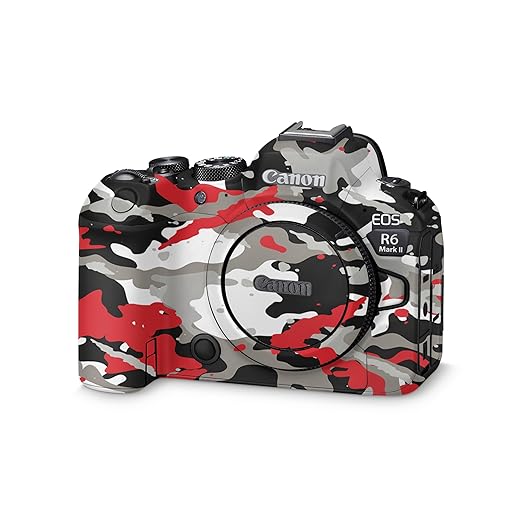 Camera Skin Compatible with Canon EOS R6 Mark II Camera (2022) - Red Camo - Premium 3M Vinyl Protective Wrap Decal Cover - Easy to Apply | Crafted in The USA by MightySkins