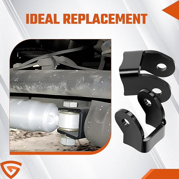 Heavy Duty Shock Brackets for Off-Road Trailers, Thick Weld-On Shock Mounts, Curved Black(1 Pair)