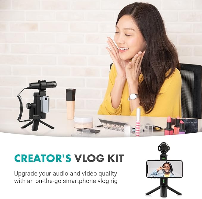 Movo Vlog Kit Bundle for Creators - Phone Rig, Tripod, Microphone - Mobile Video Kit for iPhone and Android - Perfect Smartphone Accessories Kit for Vlogging, Filming, YouTube Recording, and More