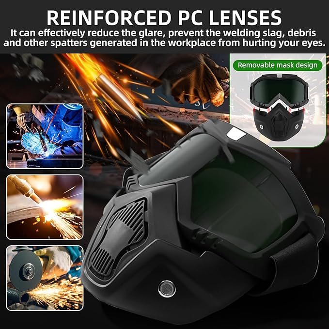 Mask for Welding and Cutting with Anti-Glare Welding Helmet, Anti-Dust, Large Viewing Welding Hood