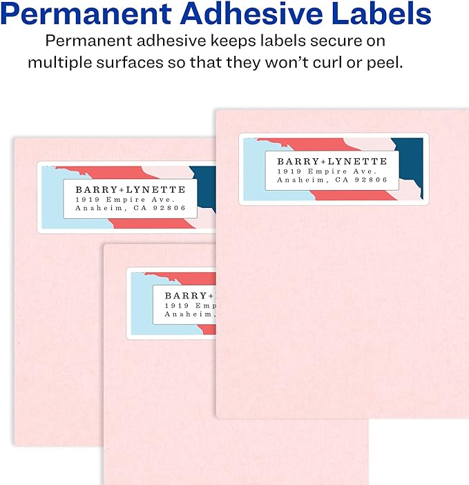 Avery Easy Peel Printable Address Labels with Sure Feed, 1-1/3" x 4", White, 1,400 Blank Mailing Labels for Laser Printers (5162)