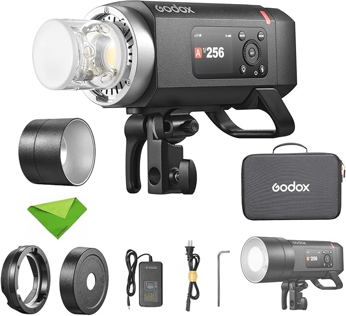 Godox AD400 Pro II AD400Pro II 400Ws Flash, GN72, 30W Bi-Color Modeling Lamp, 460 Full Power Flash, 0.01-1s Recycle Time, 1/8000 HSS, Freeze Mode, Strobe Light for Canon, Sony, Nikon, Fuji etc