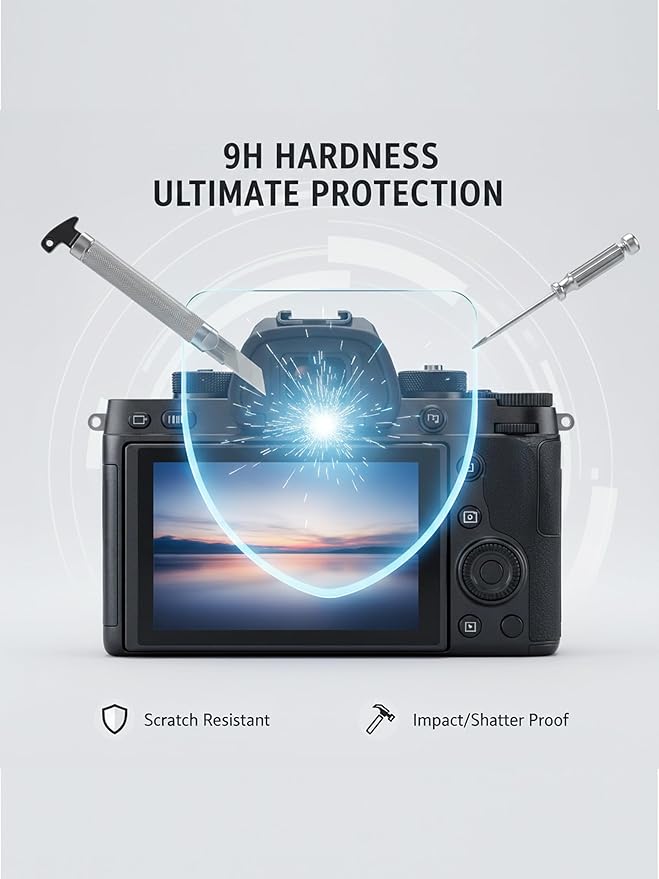 iDaPro Screen Protector for Fujifilm X-Half/X-HF1 Tempered Glass【3Pcs】+ Fuji X Half subscreen【3Pcs】,9H Hardness|Anti-Scratch|Bubble Free|Easy Installation