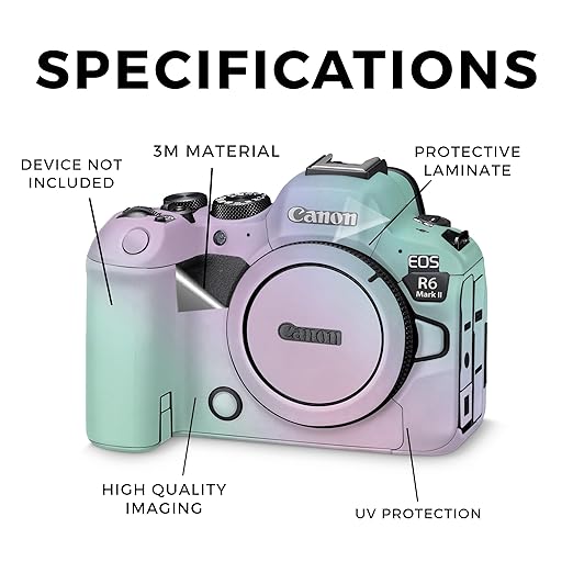 Camera Skin Compatible with Canon EOS R6 Mark II Camera (2022) - Cotton Candy - Premium 3M Vinyl Protective Wrap Decal Cover - Easy to Apply | Crafted in The USA by MightySkins