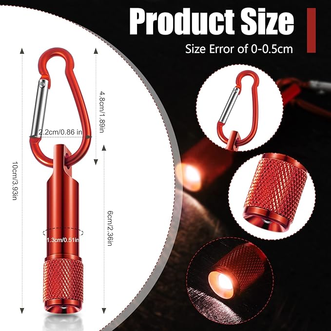 CHENGU 25 Pack Mini Keychain Flashlights Bulk with Carabiner Pocket LED Handheld Flashlight for Summer Outdoor(Multi Color)