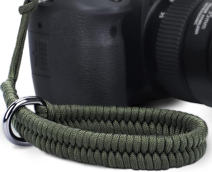 Hargedis Camera Wrist Strap, Hand-Woven Paracord Camera Hand Strap High-end and Secure Universal Adjustable, Suitable for Canon Sony Nikon Panasonic Fujifilm Olympus (Green)