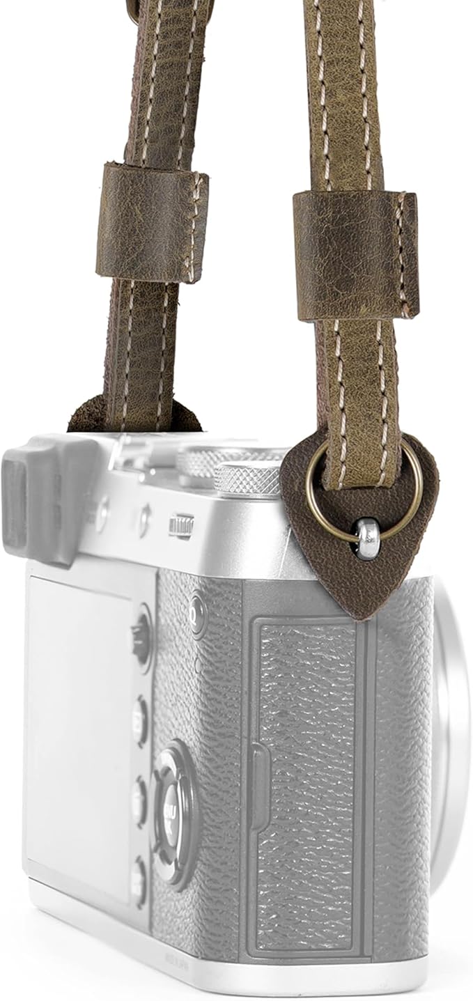 MegaGear Personalized Genuine Leather Camera Strap Custom Engraved DSLR & SLR Shoulder/Neck Strap