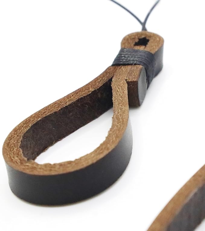 Genuine Leather Camera Wrist Strap for Fujifilm X100VI, Ricoh GR III - Hand Strap & Finger Loop Set (2-Pack) - Handmade Anti-Scratch Micro-Cord Lanyard for Compact Cameras
