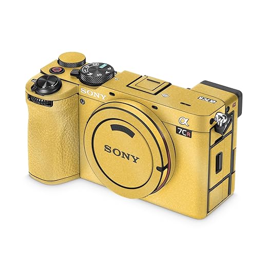 Glossy Glitter Camera Skin Compatible with Sony Alpha 7CR Camera (2023) - Solid Marigold - Premium 3M Vinyl Protective Wrap Decal Cover - Easy to Apply | Crafted in The USA by MightySkins