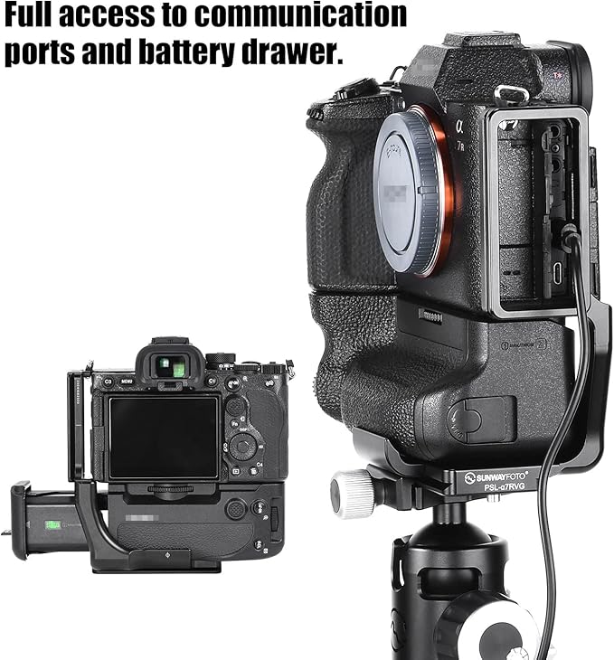 SUNWAY L-Bracket for Sony a7r V/a1/a7s3/a9 ii/a7r iv Camera with Vattery Grip VG-C4EM, Arca Swiss Quick Release L Plate, PSL-a7rvg