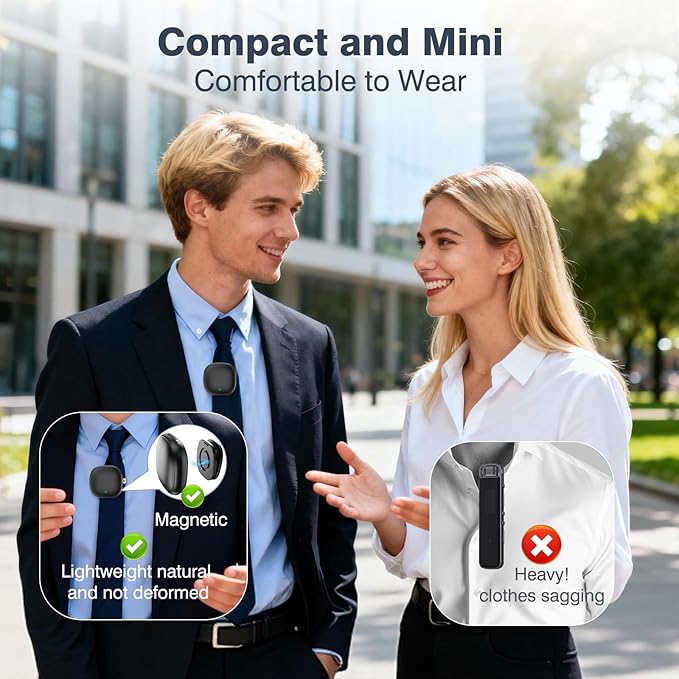 Professional Wireless Microphone for iPhone, Wireless Lavalier Microphone, 3-Level AI Noise Reduction, 350ft Range Hi-Fi Sound, for iPhone/iPad/Android/Camera, Mic for Video Recording YouTube