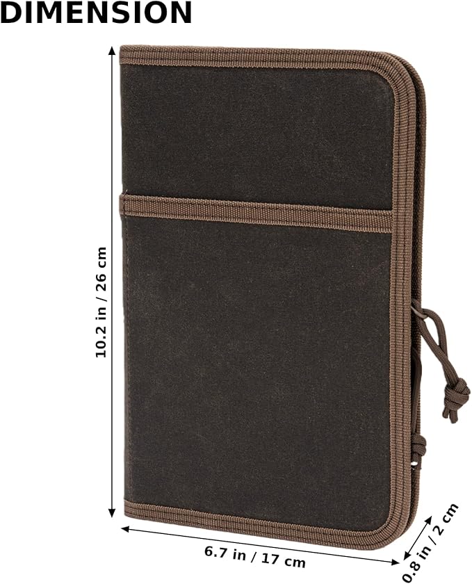 Field Journal Notebook A5 Planner Cover with Zipper, Travel Journal for Men & Women A5 Travelers Notebook Cover, Water Resistant Waxed Canvas Cover with Pen Holder, Included 5.8" x 8.3" Refillable Field Book
