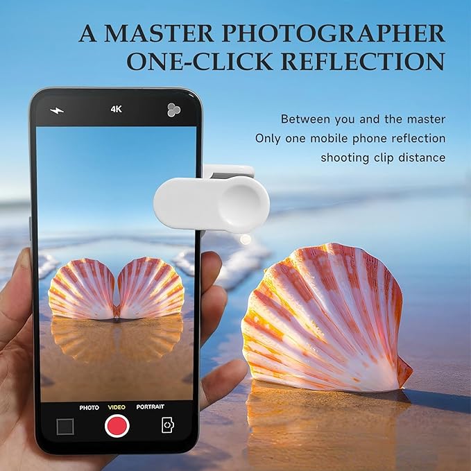 Yoidesu Smartphone Camera Mirror Reflection Clip Kit, Realm Mirror Reflection Creative Photography, HD Glass Phone Reflection Mirror for Outdoor Travel Photography, Yoidesu6ftewcx87y