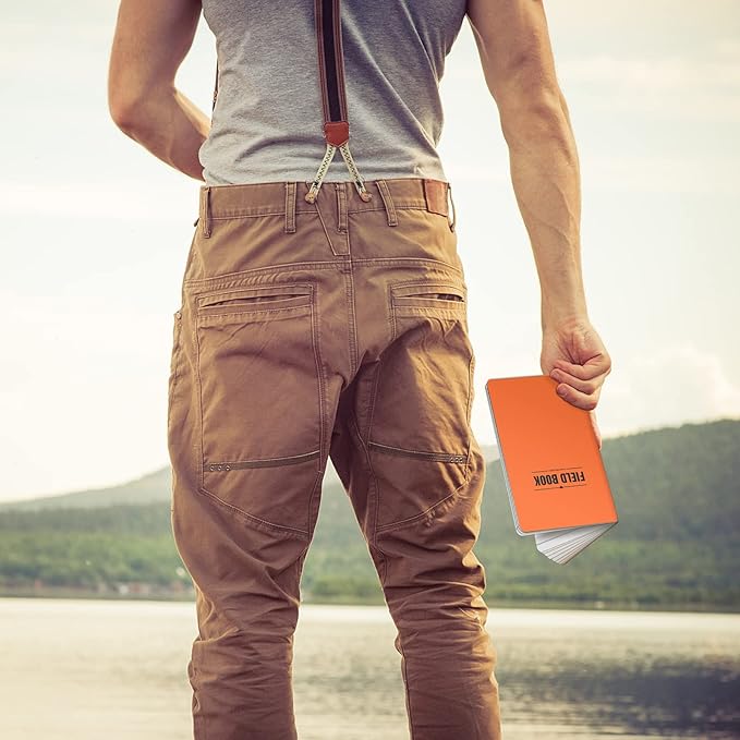 Elan Publishing Company Field Notebook/Journal - 5"x8" - Orange Cover - Dot Grid Book - Pack of 4