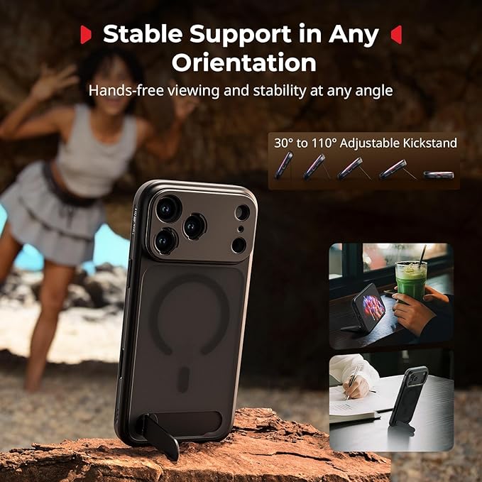 SMALLRIG Mobile Video Cage for iPhone 17 Pro, with Phone Case/TPU Soft Frame/T-Mount & 17mm Threaded Lens Backplate, Phone Video Rig for Videography Recording Vlog, Flagship Edition - 5542