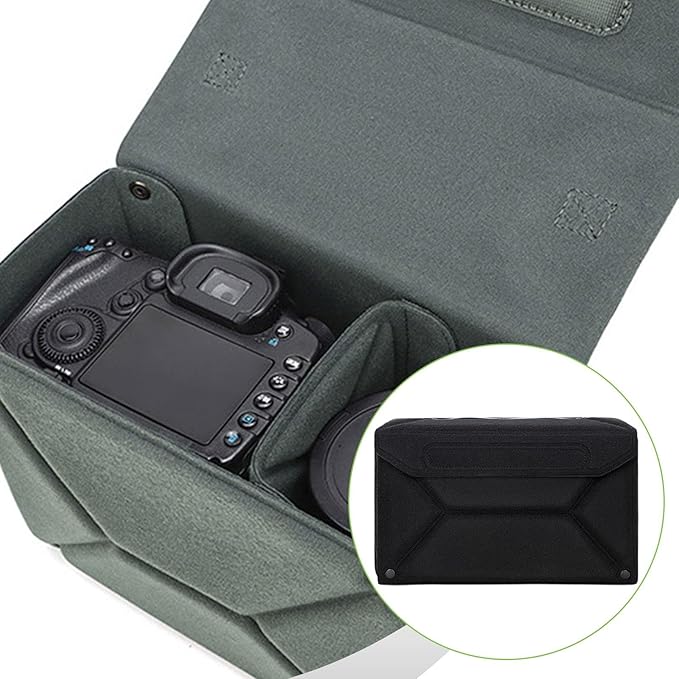 Camera Bag Insert Shockproof Equipment Photography Pouch Protection Portable Outdoor Compartment Padded Inner Case, Black L