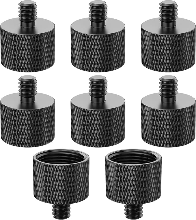 Mic Stand Adapter 5/8 female to 1/4 male Screw Adapter Mic Thread Screw for Microphone Stand Mic Mount 8 Piece by Rigych