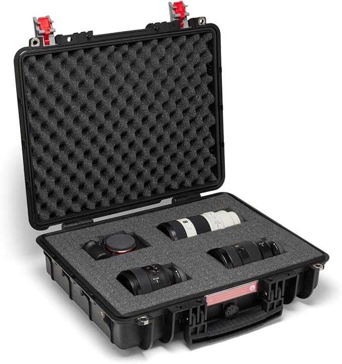 Manfrotto PRO Light Tough 47F, Hard Case for Camera, Photography and Videography Suitcase, Hand Luggage Size, Padded Case with Airtight Closure and Pre-Cubed Sponge, IP67, Dustproof, Waterproof