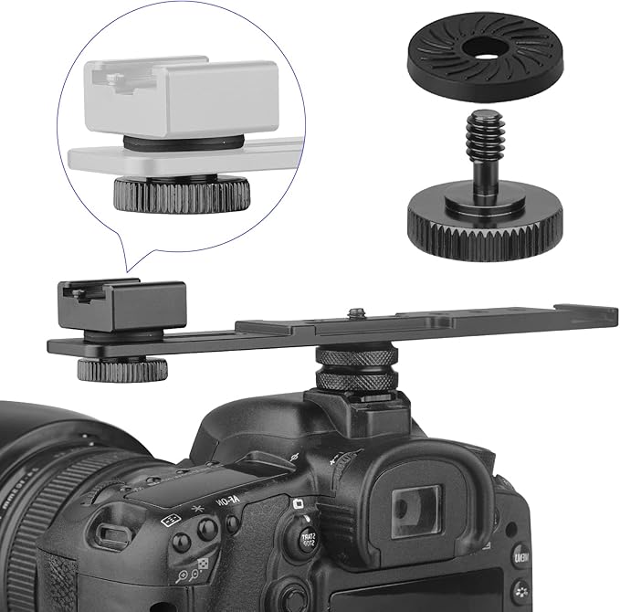 2 Packs Thumb Screw Camera Quick Release Adapter with 4 Packs Rubber Washers,1/4 Male to 1/4 Female Thread Thumbscrew L Bracket Mount Tripod Screw Rubber Pads for Camera Mounting Plate Flash Bracket