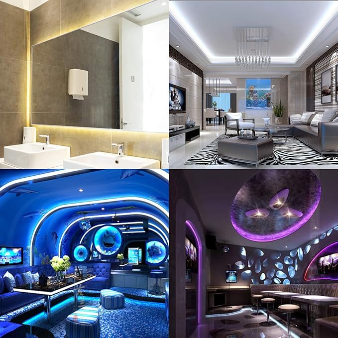 BTF-LIGHTING 5050 RGBW RGB+Cool White(6000K-7000K) 4 Colors in 1 LED Tape Light DC24V 5m 16.4ft 60LED/m Multi-Colored IP30 Black 12mm PCB for Bedroom Kitchen Home Decoration(No Adapter or Controller)