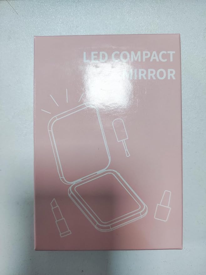 QUELIEN Lighted Compact Mirror, Rechargeable 1X/3X Magnifying Makeup Mirror Portable Natural Daylight Led Travel Makeup Mirror Small Dimmable Illuminated Mirror for Handbag