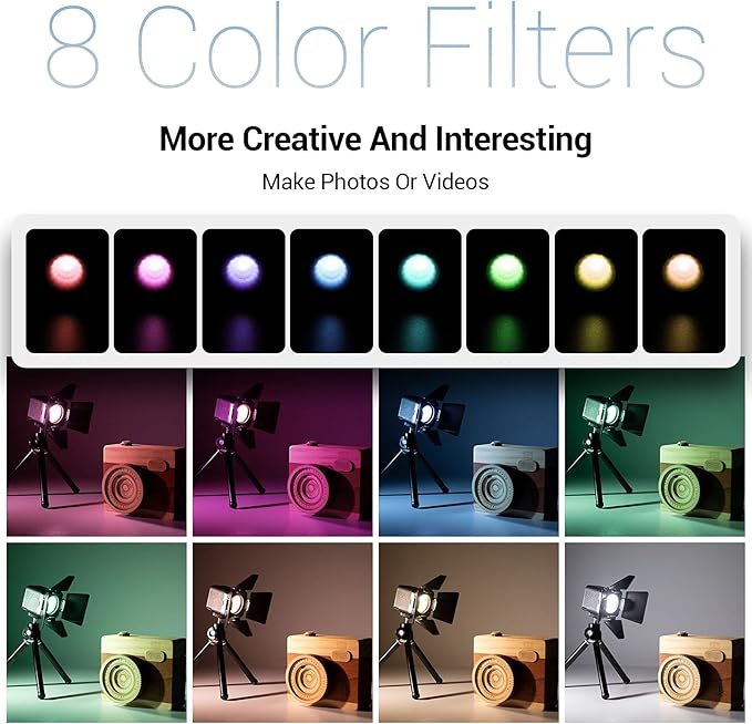 SmallRig RM01 Mini LED Video Light (3 Pack), Watreproof Portable Lighting Kit with 8 Color Filters, Dimmable Fill Photography Light 5600K CRI95 for Smartphone, Action and DSLR Camera
