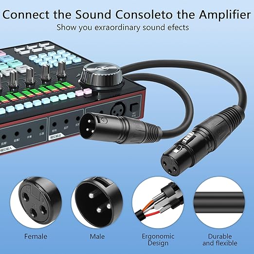 CERRXIAN XLR Microphone Coiled Cable, Male to Female Cable, Balanced XLR Cable 8 Feet, Oxygen-Free Copper Mic Cables, xrl Speaker Cables - Black
