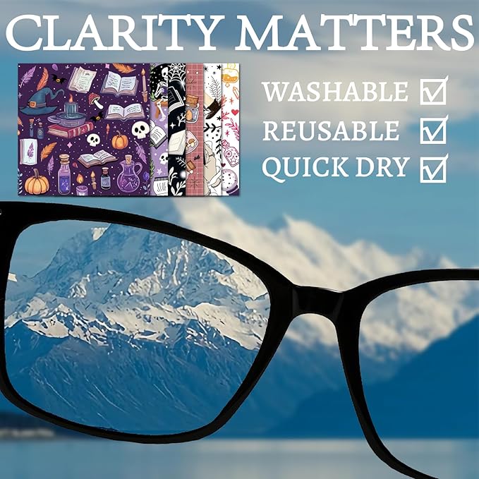 CREATCABIN 6 Pcs Tarot Glasses Cleaning Cloth Microfiber Cloth Soft Multicolor Sunglasses Cleaner Cloths Reusable Thicken Wipes Cloths for Women Men Eyeglasses Camera Cell Phone Lens Screens 6x6in