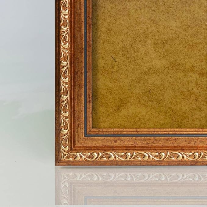 VictoR Picture Frame Chagall 5x7 Picture Frame Brown Gold - Vintage Picture Frames with Shutterproof Acrylic Glass - 5 x 7 Photo Frame - Antique