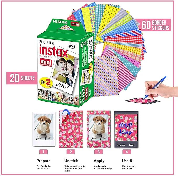 Fujifilm Instax Mini 12 Instant Camera Mint Green + Shutter Compatible Carrying Case + Fuji Film Value Pack (20 Sheets) + Shutter Accessories Bundle, Color Filters, Photo Album, Assorted Frames